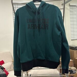 UNDER ARMOUR Women’s Hoodie Sweatshirt in Dark Green-Blue, Size: L